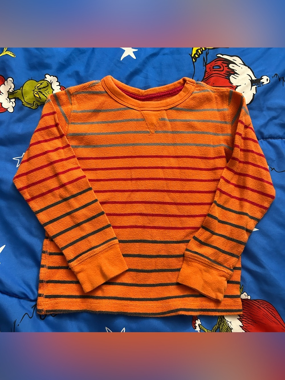 Healthtex Orange Striped Crewneck Thermal 5T